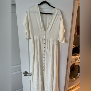 SHOWPO SITTING PRETTY DRESS IN NATURAL AUS 18/US 14/16